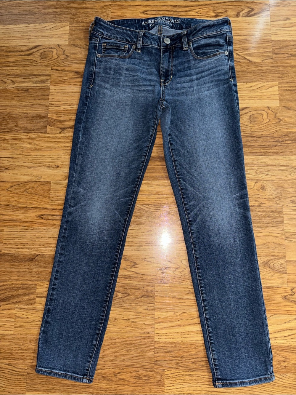 American Eagle Super Stretch Skinny Jeans Women’s Size 8 Short Low Rise READ